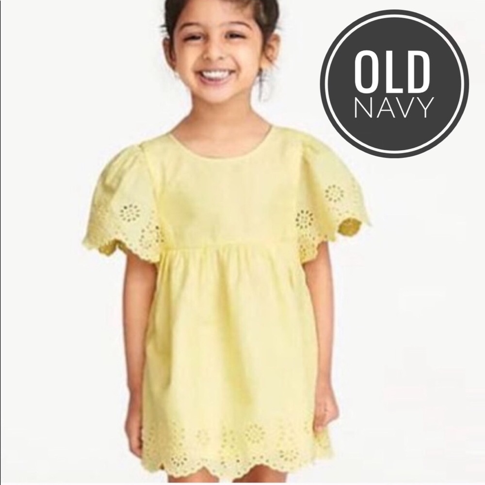 🆕HP🎉Old Navy Girls Flutter-Sleeve Eyelet Dress - Picture 2 of 8